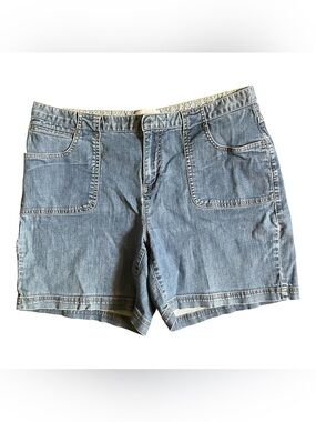 Christopher & Banks Jean Shorts Womens 14 Blue Denim Pockets